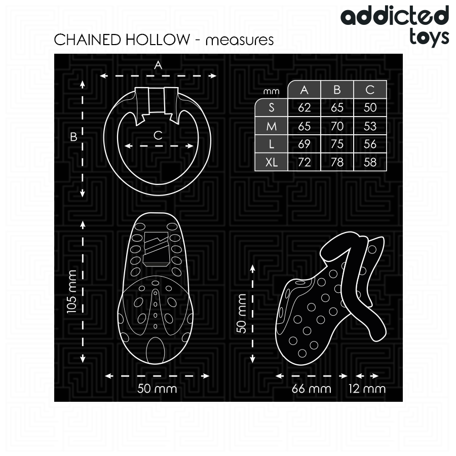 ADDICTED TOYS LOCKED - CHAINED HOLLOW PENIS CAGE 10.5 CM - Bild 5
