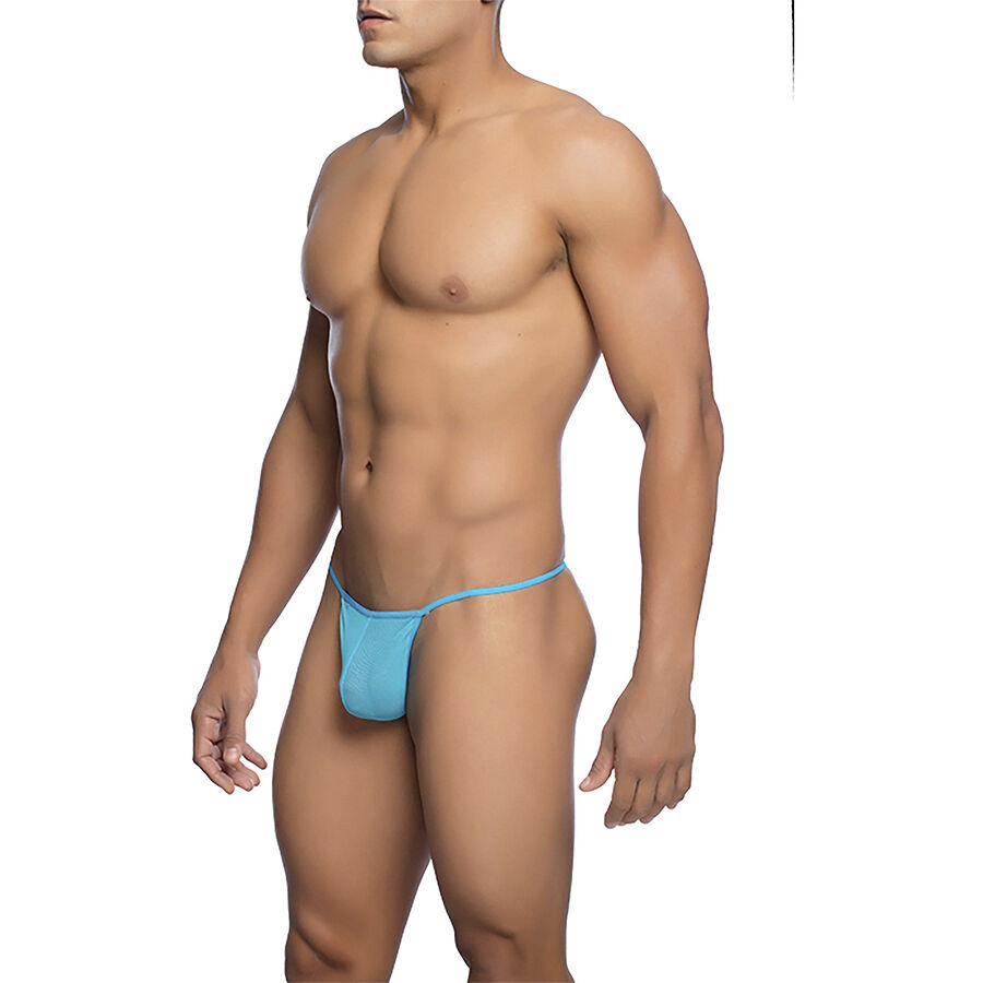 Alternative view of MOB - TRANSPARENT T-SHAPED THONG AQUA SIZE L/XL