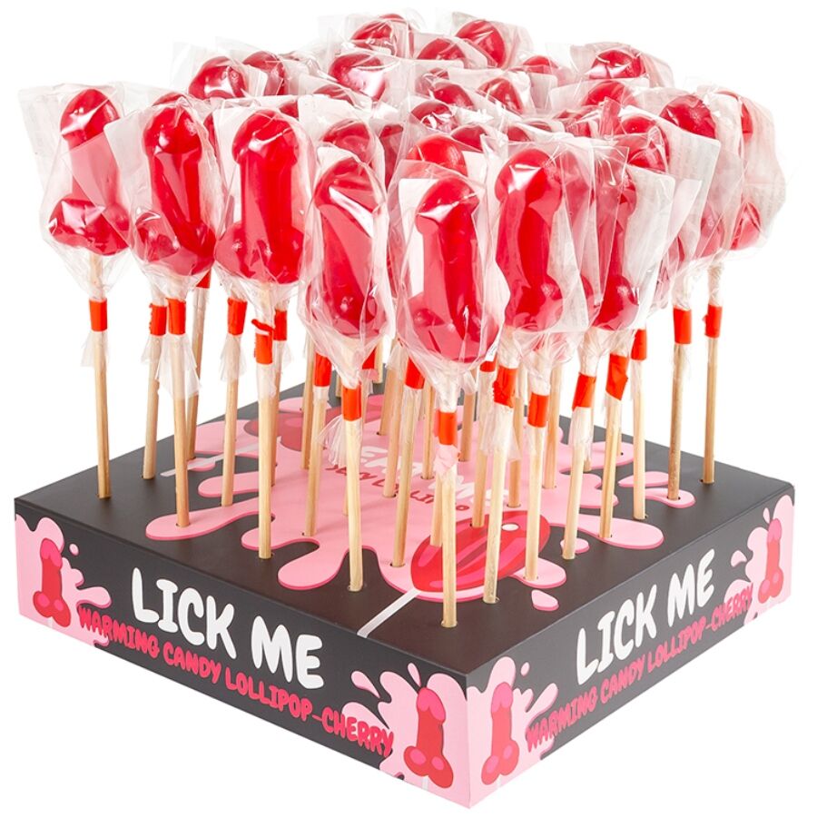 SECRETPLAY - CHERRY CANDY PENIS LOLLIPOP DISPLAY WITH SPICY HEAT EFFECT (40 UNITS) - Bild 2