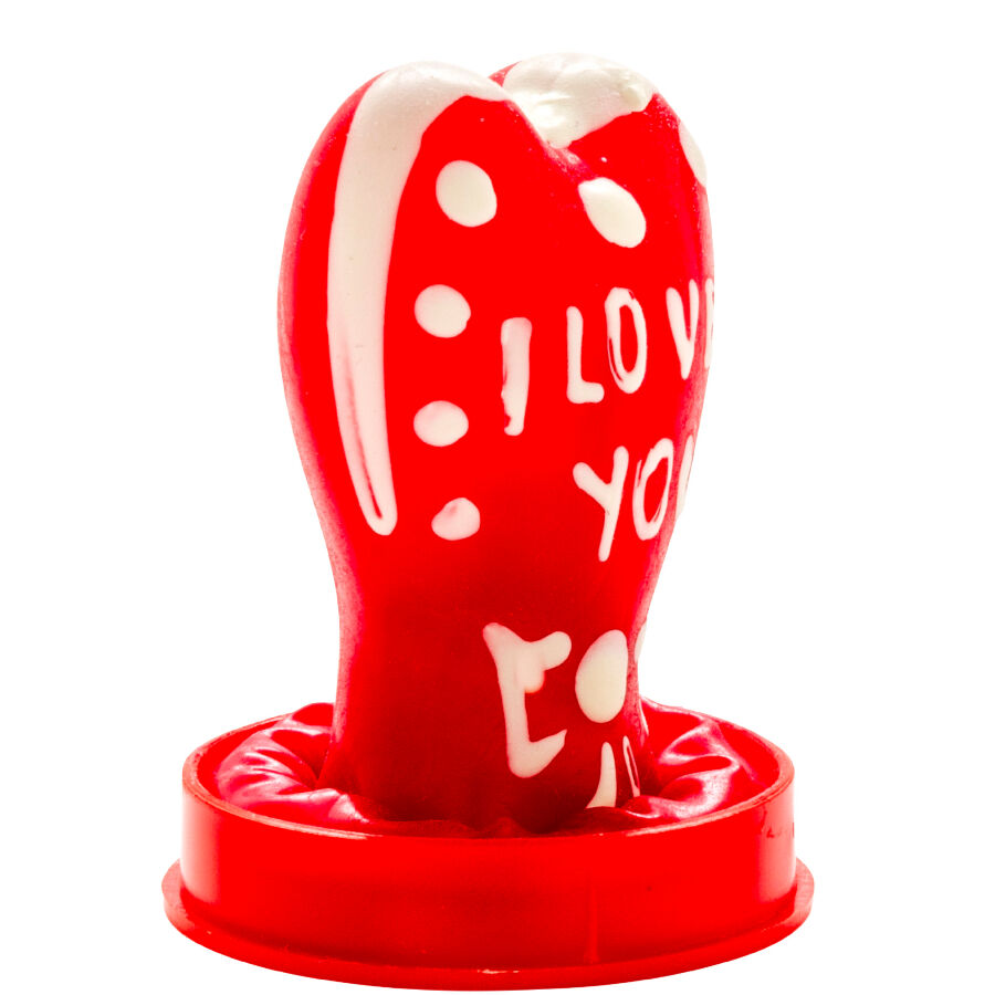 CONDOMERIE - HANDPAINTED NOVELTY CONDOMS HEART - I LOVE YOU MODEL 1 - Bild 4