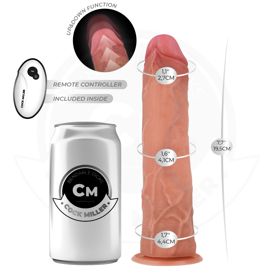 COCK MILLER - HYPER-REALISTIC DILDO WITH SUCTION CUP AND THRUSTING WITH REMOTE CONTROL 19.5 CM - Bild 4