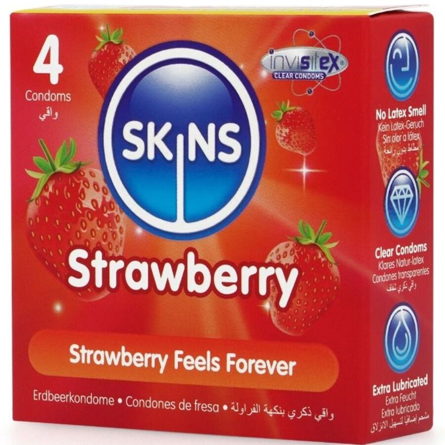 SKINS - STRAWBERRY PREMIUM CONDOMS PACK 4 - Bild 2
