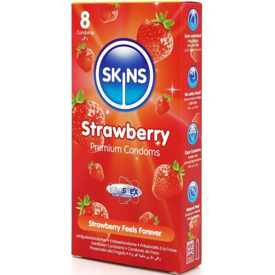 Alternative view of SKINS - STRAWBERRY PREMIUM CONDOMS PACK 8