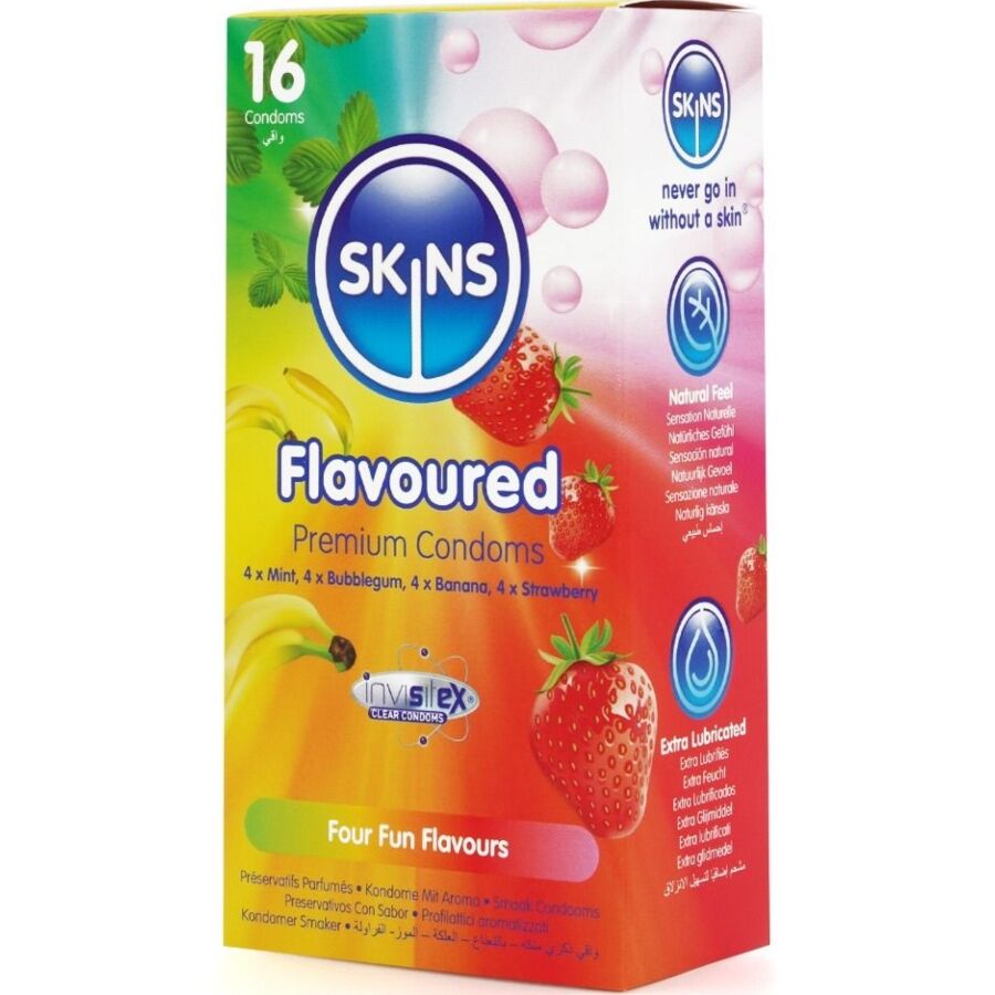 SKINS - MULTI FLAVORS PREMIUM CONDOMS PACK 16 - Bild 2