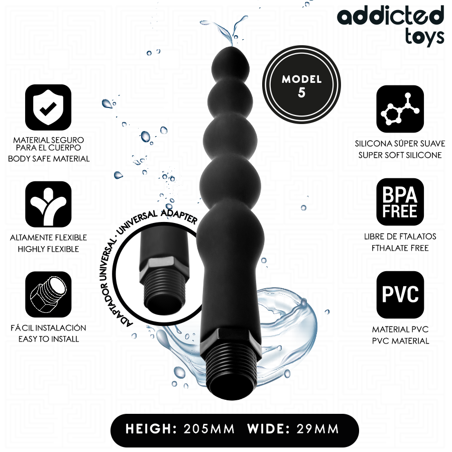 Alternative view of ADDICTED TOYS - ANAL CLEANER WITH UNIVERSAL ADAPTER MODEL 5