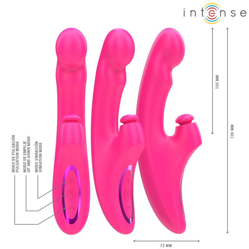INTENSE - EMI VIBRATOR 13.5 CM MULTIFUNCTION 3 IN 1 10 VIBRATIONS PINK - Bild 3