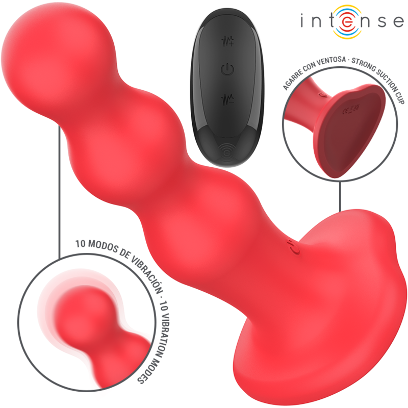 Alternative view of INTENSE - CODY VIBRATOR WITH SUCTION CUP RED REMOTE CONTROL