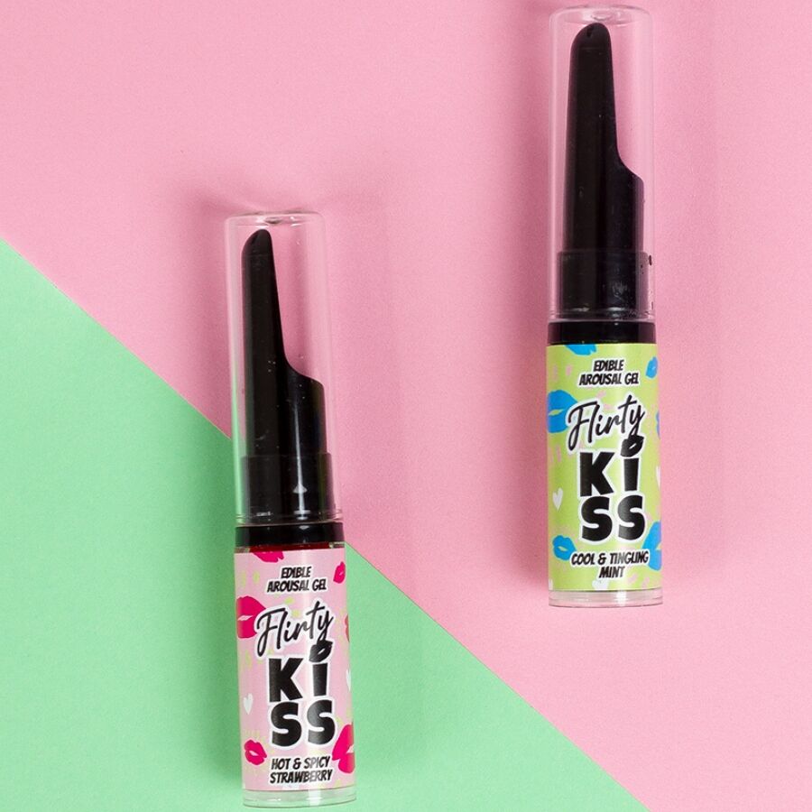 SECRETPLAY - FLIRTY KISS GELS WITH ORAL SEX EFFECTS STRAWBERRY MINT 2 x 8 GR - Bild 4