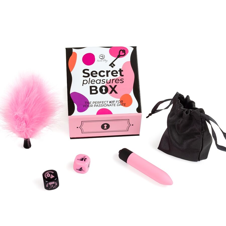 SECRET PLAY - PLEASURES BOX FOR COUPLES: DICE + VIBRATING BULLET + FEATHER PEN - Bild 2