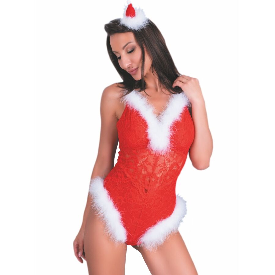 LIVCO CORSETTI FASHION - NAUGHTY SANTA LC 90706 CHRISTMAS BODYSUIT S/M AND L/XL