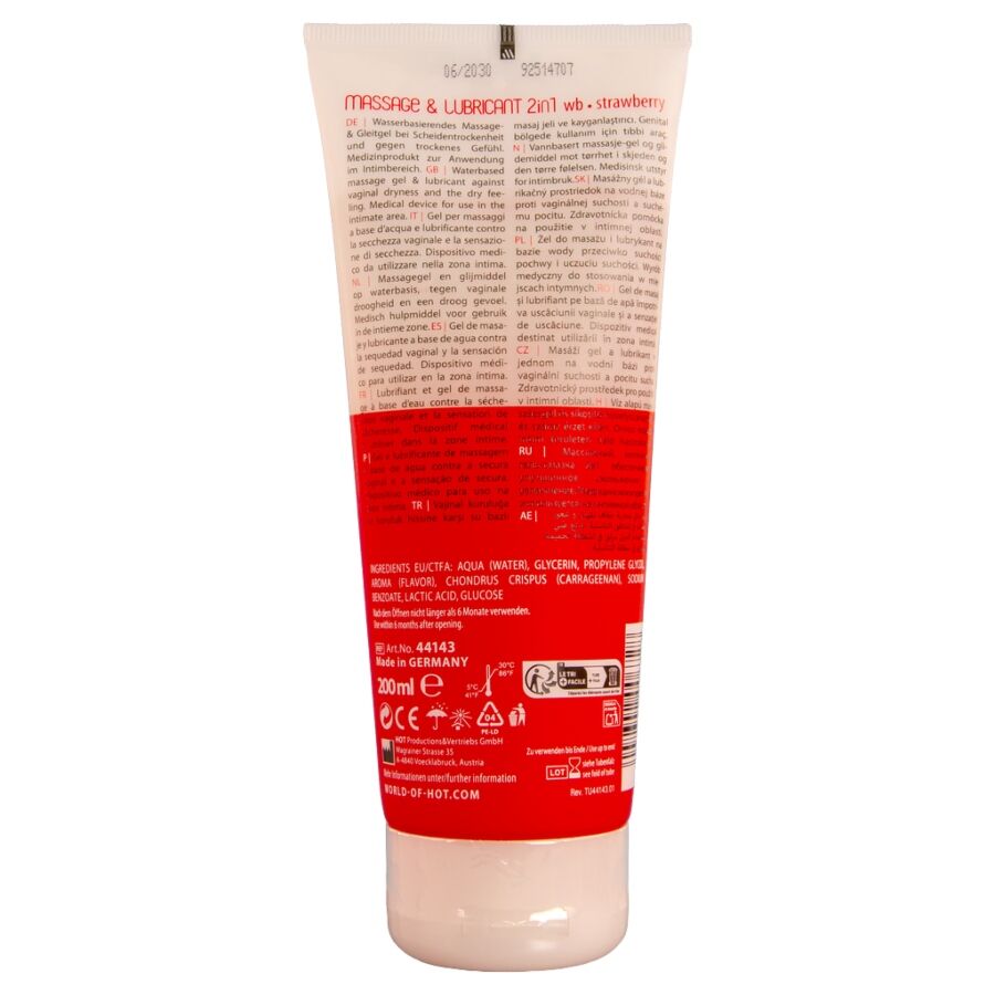 Alternative view of HOT - MASSAGE  GLIDE GEL 2IN1 STRAWBERRY 200 ML