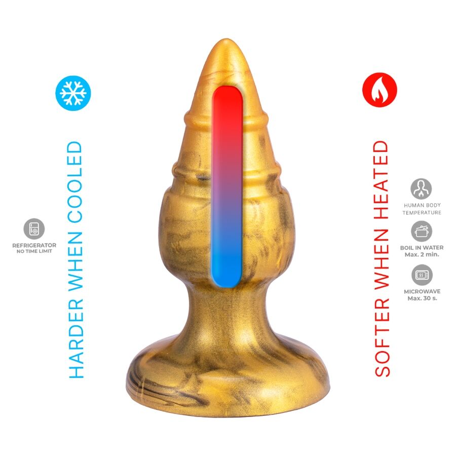 SILEXD - GOLDY ANAL PLUG FANTASY LIQUID SILICONE THERMOREACTIVE GOLDEN 9.2 CM - Bild 5