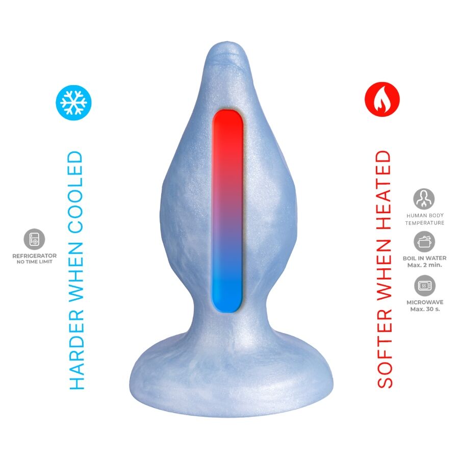 SILEXD - DIAMOND ANAL PLUG FANTASY LIQUID SILICONE THERMOREACTIVE PEARL BLUE 9.2 CM - Bild 5