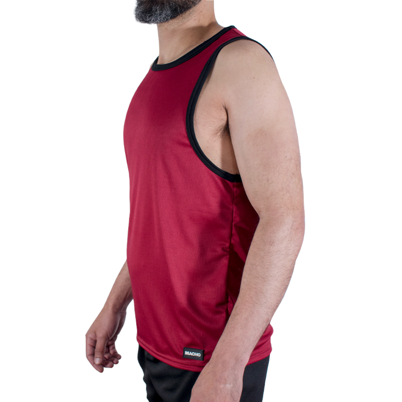 Alternative view of MACHO - CMV003 MAROON GYM T-SHIRT S/M