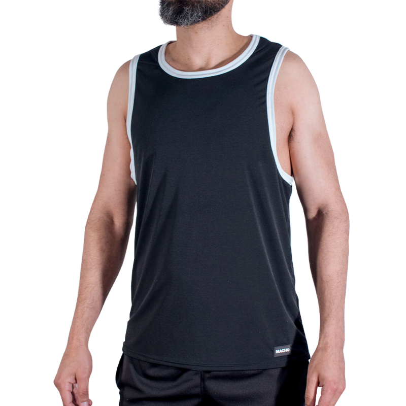 MACHO - CMV004 BLACK GYM T-SHIRT S/M AND L/XL