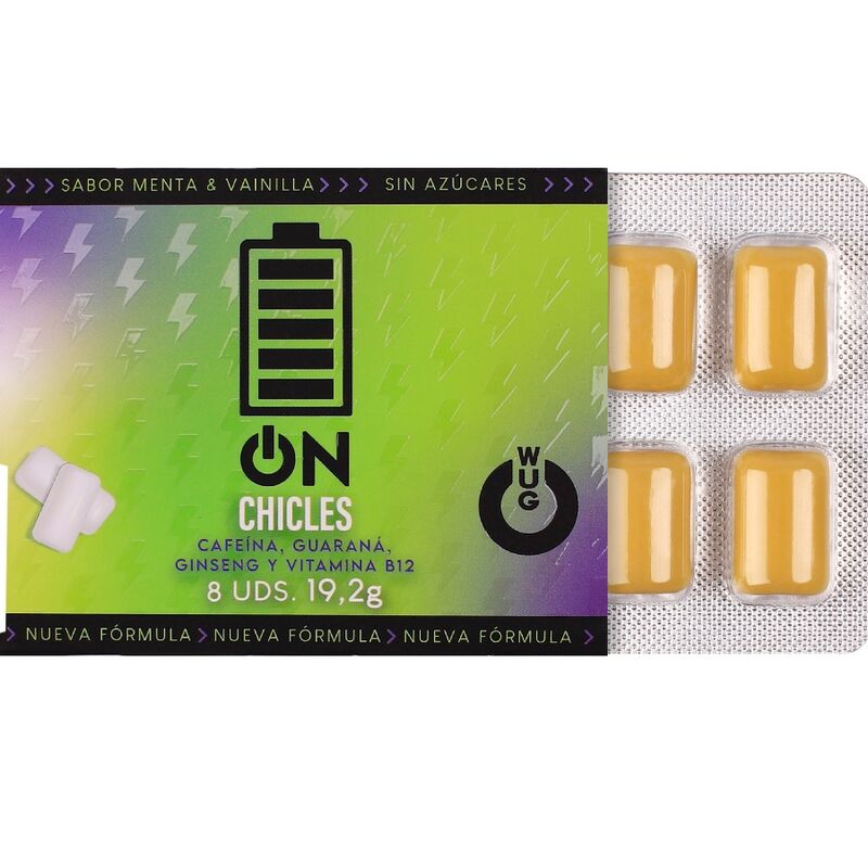 Alternative view of WUG ON - FUNCTIONAL CAFFEINE  GUARANA GUM MINT  VANILLA FLAVOUR BLISTER 8 PCS