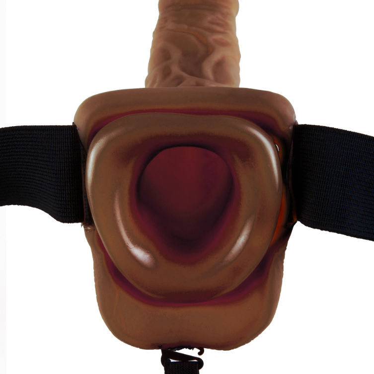 FETISH FANTASY SERIES 9" HOLLOW STRAP-ON WITH BALLS 22.9CM BROWN - Bild 5