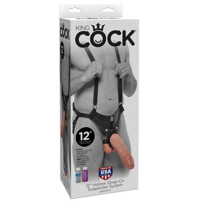 Alternative view of KING COCK 30.5 CM HOLLOW STRAP-ON SUSPENDER SYSTEM - FLESH
