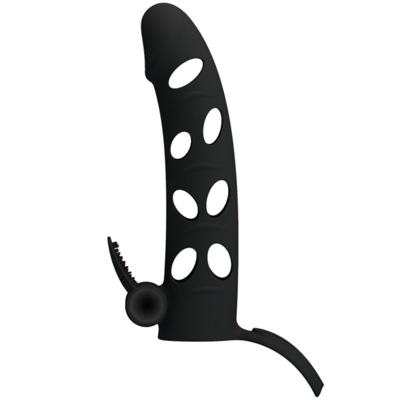 Alternative view of PRETTY LOVE VIBRATING SILICONE PENIS SLEEVE WITH BALL STRAPS 15.2 CM