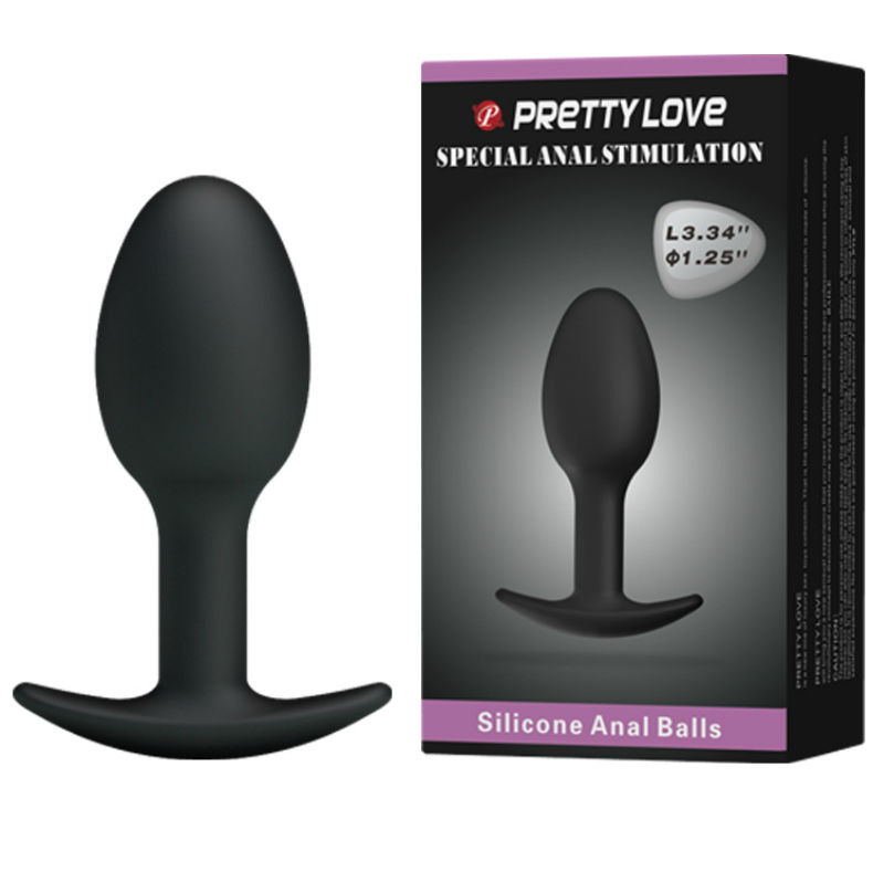 Alternative view of PRETTY LOVE ERGONOMIC SILICONE ANAL PLUG ANCHOR DESIGN 6.5 CM BLACK