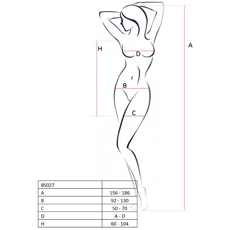 Alternative view of PASSION WOMAN BS027 BODYSTOCKING DRESS STYLE RED ONE SIZE
