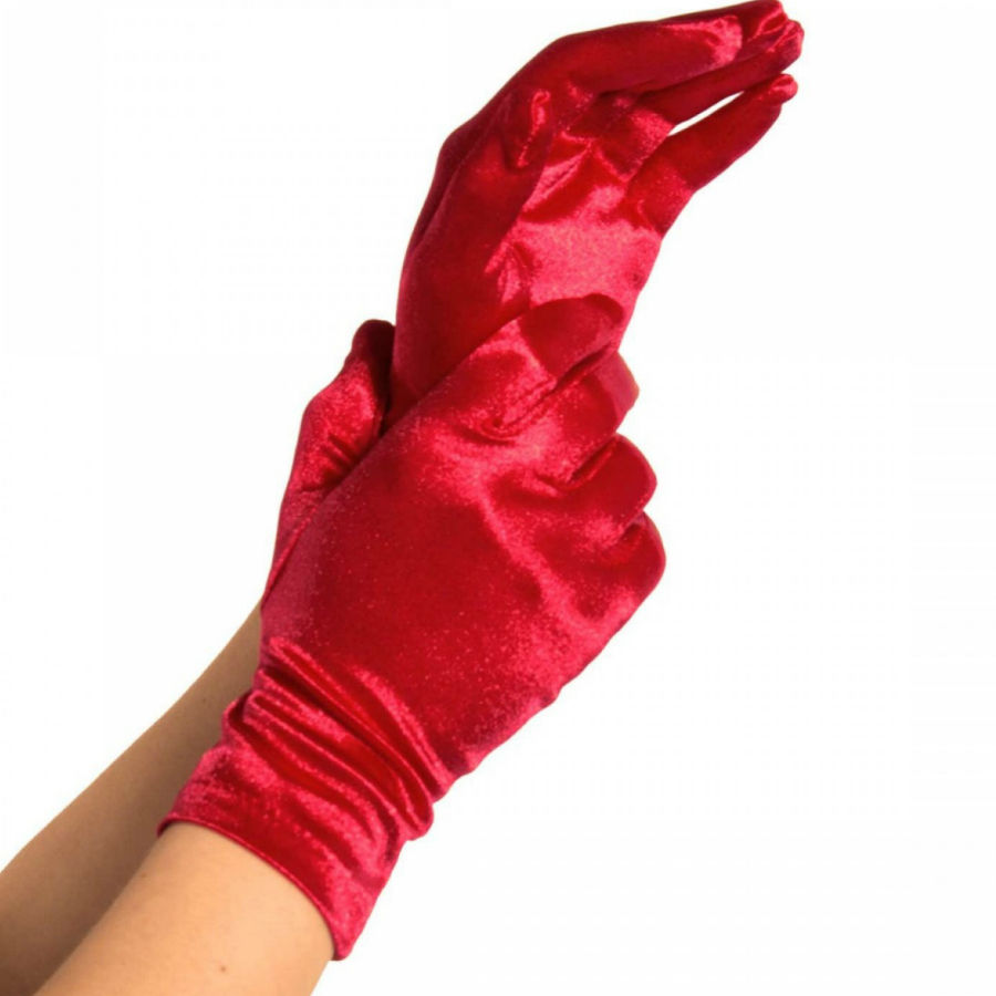 LEGAVENUE SATIN GLOVES RED