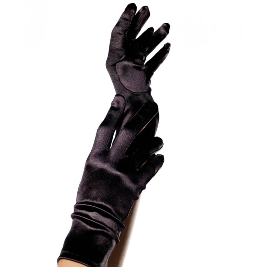 LEGAVENUE SATIN GLOVES BLACK