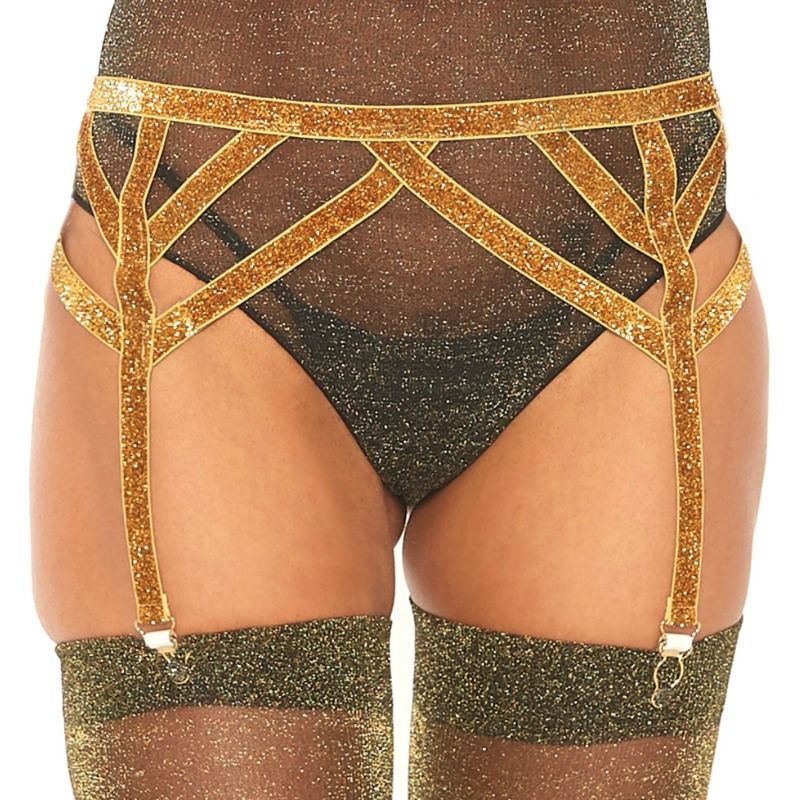 LEG AVENUE  LUREX ELASTIC GARTER BELT ONE SIZE