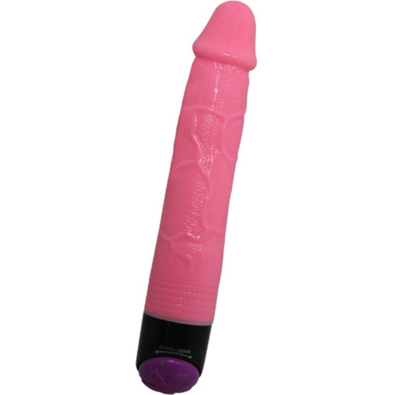 COLORFUL SEX REALISTIC VIBRATOR PINK  23 CM
