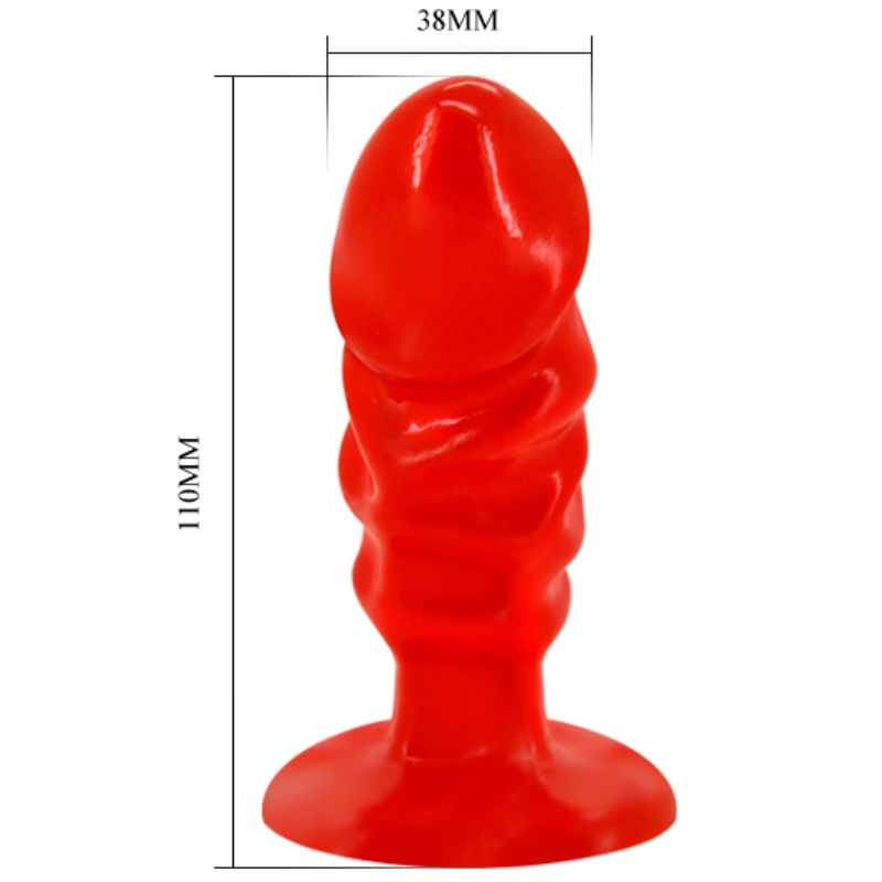 BAILE UNISEX ANAL PLUG WITH SUCTION CUP RED - Bild 3