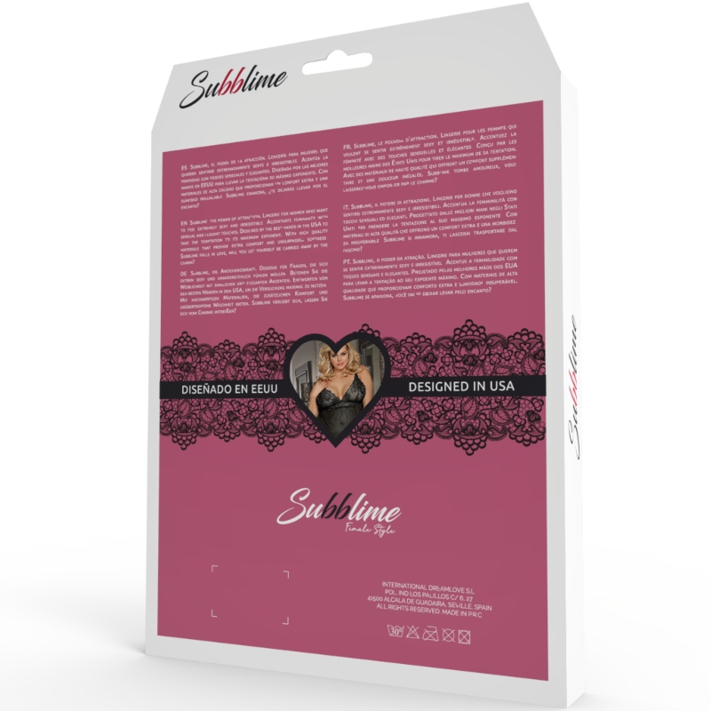 SUBBLIME QUEEN PLUS DRESS-TOP AND THONG SET BLACK - Bild 5