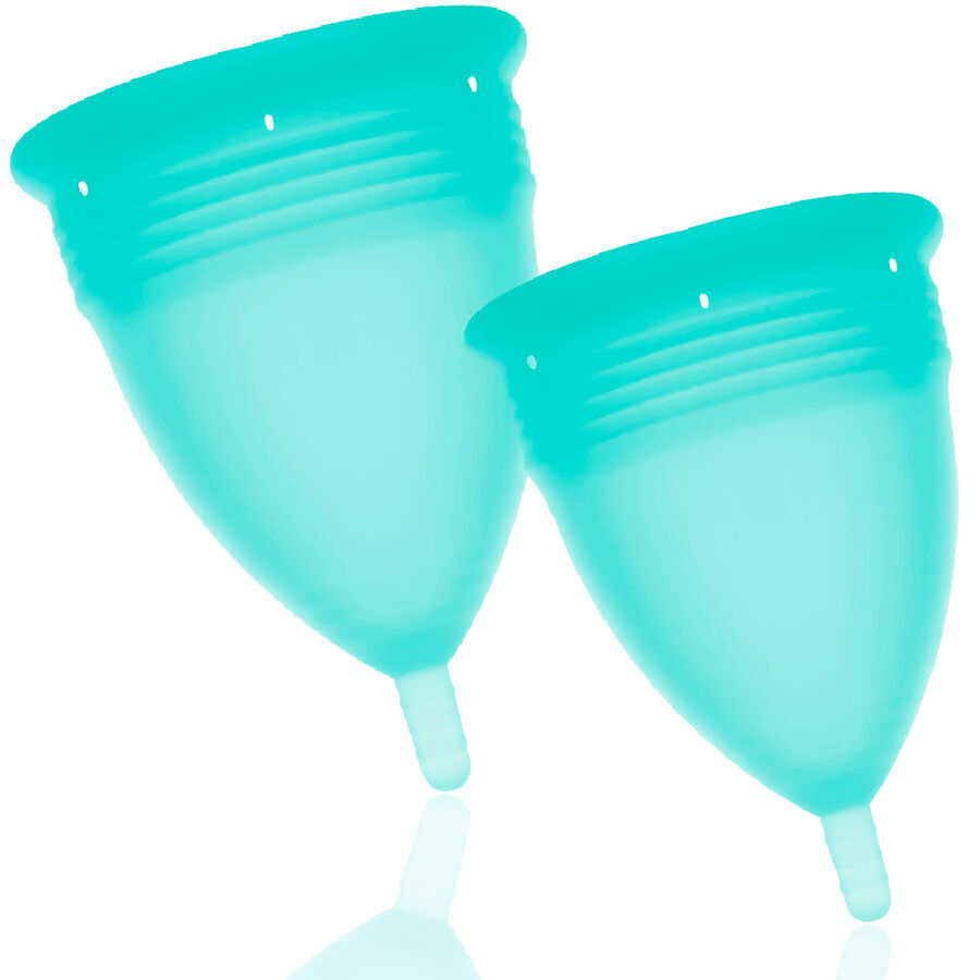 STERCUP - FDA SILICONE MENSTRUAL CUP PACK SIZE S + L AQUAMARINE - Bild 2