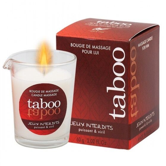 TABOO CANDLE MASSAGE MEN JEUX INTERDITS SMELL LICHEN