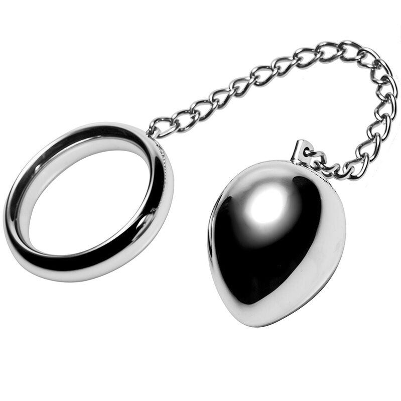 METALHARD COCK RING 40MM + CHAIN BEAD