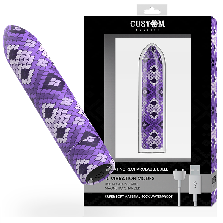 Alternative view of CUSTOM BULLETS RECHARGEABLE SNAKE PURPLE MAGNETIC BULLET 10 INTENSITIES