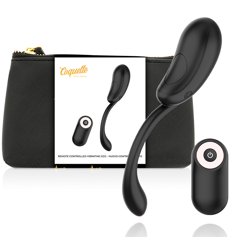 Alternative view of COQUETTE CHIC DESIRE VIBRATING EGG REMOTE CONTROL RECHARGEABLE BLACK/ GOLD