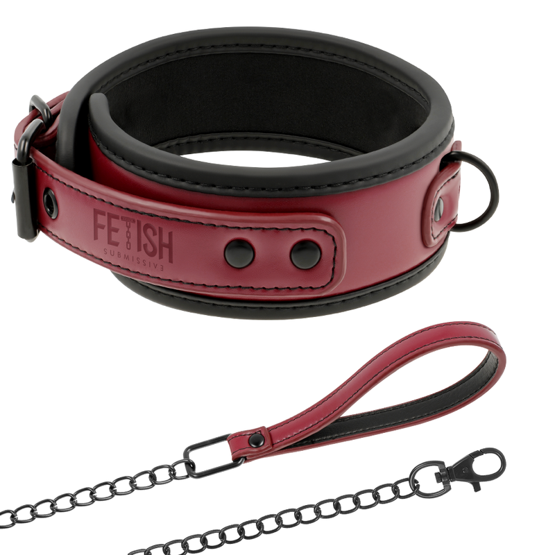 Alternative view of FETISH SUBMISSIVE DARK ROOM COLLAR WITH LEASH