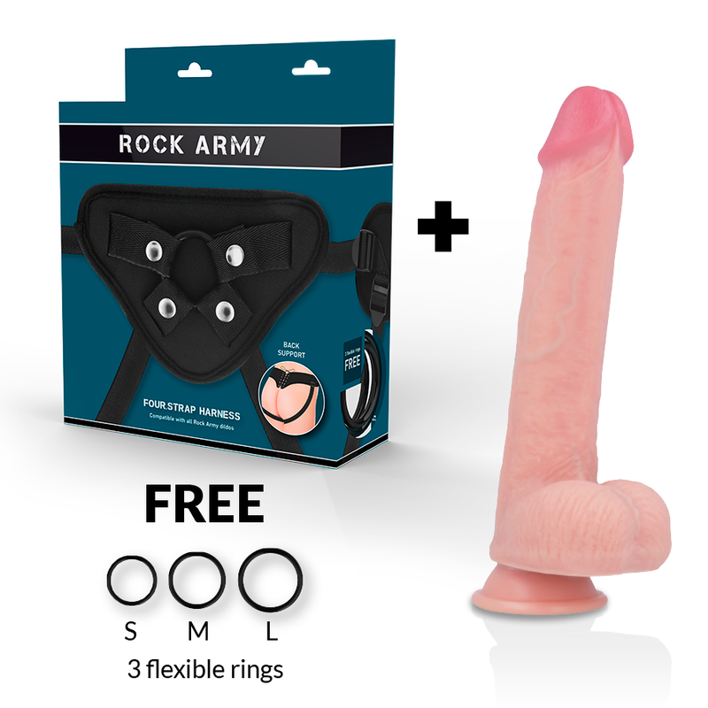 Alternative view of ROCKARMY HARNESS + LIQUID SILICONE PREMIUM KINGCOBRA REALISTIC 24CM